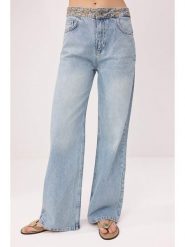 Trendyol Dżinsy - Comfort fit - w kolorze błękitnym rozmiar: 40. Niebieskie jeansy Trendyol, bez wzorów, z podwyższonym stanem. Za 162.95 zł.