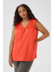 KAFFE curve Bluzka w kolorze czerwonym rozmiar: 50. Czerwone bluzki KAFFE curve, bez wzorów, z bawełny, bez kołnierzyka, bez ramiączek. Za 60.99 zł.