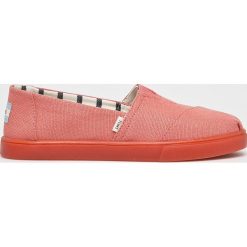 Toms - Espadryle Persimmon Heritage. Pomarańczowe espadryle Toms, bez wzorów, z materiału, bez obcasa, bez zapięcia. W wyprzedaży za 169.90 zł.