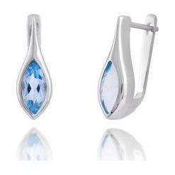 Srebrne Kolczyki - srebro 925, Blue topaz. Niebieskie kolczyki W.KRUK, z topazem, srebrne. Za 199.00 zł.