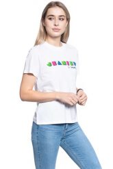 T-SHIRT DAMSKI WRANGLER HIGH RIB REGULAR TEE WHITE W7N9EVX12 112131988. Białe t-shirty Wrangler, s, bez wzorów, bez kołnierzyka, bez ramiączek. Za 69.99 zł.