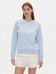 Tommy Jeans Bluza Tjw Reg S Flag Crew DW0DW19959 Błękitny Regular Fit. Niebieskie bluzy Tommy Jeans, s, bez wzorów, z bawełny, bez kaptura. Za 219.99 zł.