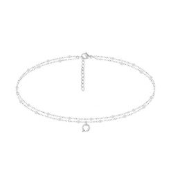 Bransoletka na kostkę na łańcuszku Kulki, posrebrzana. Szare bransoletki Lilou, posrebrzane. Za 129.00 zł.