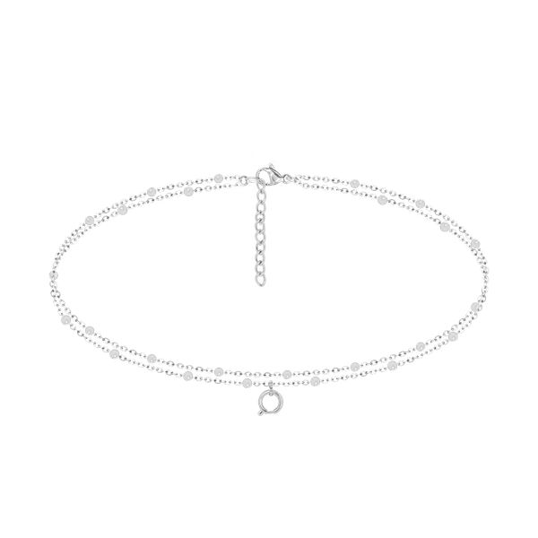 Bransoletka na kostkę na łańcuszku Kulki, posrebrzana. Szare bransoletki Lilou, posrebrzane. Za 129.00 zł.