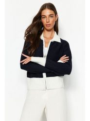 Trendyol Kardigan w kolorze czarno-białym rozmiar: L. Białe kardigany Trendyol, l, bez wzorów. Za 73.99 zł.