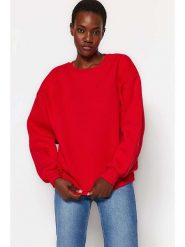 Trendyol Bluza w kolorze czerwonym rozmiar: M. Czerwone bluzy Trendyol, m, bez wzorów, z bawełny, bez kaptura. Za 74.81 zł.
