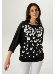 Aniston Koszulka w kolorze czarno-białym rozmiar: 40. Czarne bluzki Aniston, bez wzorów, bez kołnierzyka, bez ramiączek. Za 126.99 zł.