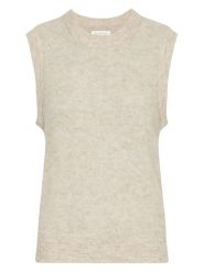 MOSS COPENHAGEN Bezrękawnik w kolorze beżowym rozmiar: XS/S. Brązowe swetry Moss Copenhagen, s, bez wzorów, bez ramiączek. Za 134.85 zł.