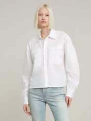 G-Star Bluzka w kolorze białym rozmiar: S. Białe bluzki G-Star, s, bez wzorów, z bawełny, retro, bez kołnierzyka, bez ramiączek. Za 174.43 zł.