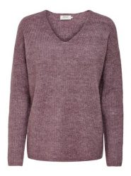 ONLY Sweter "Camilla" w kolorze ciemnofioletowym rozmiar: S. Różowe swetry Only, s, bez wzorów, ze splotem, bez ramiączek. Za 66.00 zł.