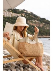 Maison héritage PARIS Skórzana torebka "St Barths" w kolorze beżowym - 38 x 49 x 16 cm rozmiar: onesize. Brązowe torby na ramię Maison héritage PARIS, bez wzorów, z materiału, na ramię, bez dodatków. Za 391.99 zł.