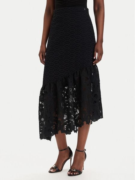 Guess Spódnica midi W6GD40 W1882 Czarny Regular Fit. Czarne spódnice Guess, m, z aplikacjami, z bawełny, midi. Za 694.99 zł.
