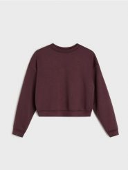 Bluza crewneck basic - czerwony. Czerwone bluzy Sinsay, l, bez wzorów, z dzianiny, bez kaptura. Za 45.99 zł.