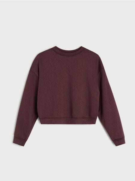 Bluza crewneck basic z dodatkiem wiskozy "soft touch" - czerwony. Czerwone bluzy Sinsay, l, bez wzorów, z dzianiny, bez kaptura. Za 45.99 zł.