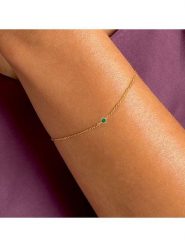 DIA DIAMONDS Pozłacana bransoletka ze szmaragdem rozmiar: onesize. Zielone bransoletki DIA DIAMONDS, z szmaragdem, pozłacane. Za 158.10 zł.