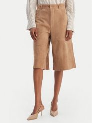 Marella Szorty skórzane Scoglio 2613431021 Beżowy Relaxed Fit. Brązowe szorty Marella, bez wzorów, ze skóry. Za 1,659.00 zł.