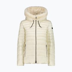 Kurtka puchowa damska CMP Fix Hood. Brązowe kurtki narciarskie CMP, xs, bez wzorów, z puchu, bez kaptura, narciarskie. Za 349.99 zł.
