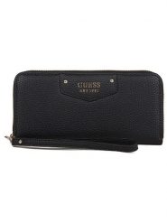 Guess Portfel w kolorze czarnym - 20 x 10 x 2,5 cm rozmiar: onesize. Czarne portfele Guess, z aplikacjami, z materiału. Za 255.34 zł.