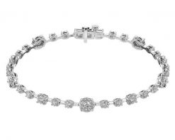 Bransoletka z białego złota z brylantami - 18 cm - 2,56 ct - próba 750. Białe bransoletki Apart, z brylantem, złote. Za 35,990.00 zł.