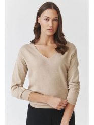 TATUUM Sweter "Flare" w kolorze beżowym rozmiar: L. Brązowe swetry Tatuum, l, bez wzorów, bez ramiączek. Za 118.01 zł.