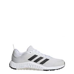 Buty treningowe Everyset. Białe obuwie sportowe Adidas, z materiału, bez zapięcia, na fitness i siłownię. Za 372.20 zł.