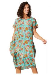 Aller Simplement Sukienka w kolorze turkusowo-pomarańczowym rozmiar: 34-40. Pomarańczowe sukienki Aller Simplement, bez wzorów, bez kołnierzyka, bez ramiączek, midi. Za 56.99 zł.