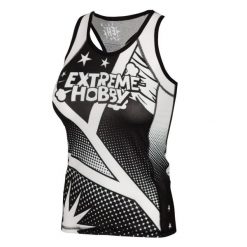 Koszulka sportowa damska bez rękawów Tank top EXTREME HOBBY COMICS. Czarne koszulki sportowe EXTREME HOBBY, bez wzorów, z elastanu, bez ramiączek, na fitness i siłownię. Za 139.00 zł.