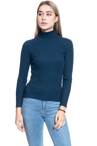 DAMSKI GOLF LEE LS STRIPED RIB TEE WASHED BLUE L40SYLLR 112108738. Niebieskie golfy Lee, l, bez wzorów, bez ramiączek. W wyprzedaży za 49.99 zł.