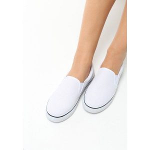 Białe Tenisówki Vela. Białe trampki Born2be, bez wzorów, przed kostkę, bez zapięcia. Za 29.99 zł.