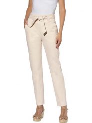 Heine Dżinsy - Slim fit - w kolorze beżowym rozmiar: 40. Brązowe jeansy Heine, bez wzorów, z podwyższonym stanem. Za 76.45 zł.