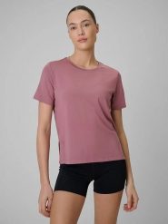 4F Koszulka sportowa w kolorze jasnoróżowym rozmiar: S. Różowe koszulki sportowe 4f, bez wzorów, z materiału, bez ramiączek, outdoorowe. Za 48.62 zł.