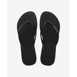 Klapki damskie Havaianas Slim Glitter II. Czarne klapki Havaianas, bez wzorów, bez obcasa. Za 229.00 zł.