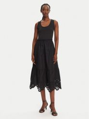 Liu Jo Sukienka letnia WA5166 T4853 Czarny Regular Fit. Czarne sukienki Liu Jo, na lato, bez wzorów, z bawełny, bez kołnierzyka, bez ramiączek. Za 699.99 zł.