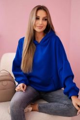 Bluza z kapturem masełko chabrowa. Niebieskie bluzy KESI, l, bez wzorów, z elastanu, z kapturem. Za 204.91 zł.