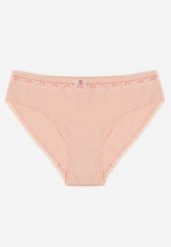 Różowe Majtki Figi z Bawełny Ozdobione Kokardą i Koronką Zeterie. Czerwone figi Renee, l, bez wzorów, z bawełny. Za 9.99 zł.