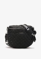 Czarno-Srebrna Torebka Raena. Czarne torby na ramię Born2be, bez wzorów, przez ramię, małe, pikowane, bez dodatków. Za 59.99 zł.