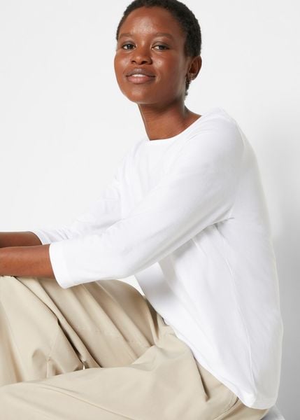 Bluza z długim rękawem (zestaw 5 szt.). Czerwone bluzy bonprix, bez wzorów, bez kaptura. Za 179.99 zł.