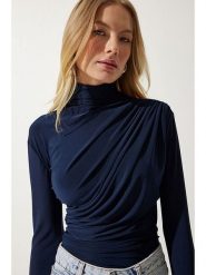 Happiness Istanbul Koszulka w kolorze granatowym rozmiar: 36. Niebieskie bluzki Happiness Istanbul, bez wzorów, bez kołnierzyka, bez ramiączek. Za 65.99 zł.