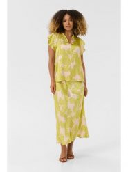 CULTURE Bluzka w kolorze beżowo-zielonym rozmiar: XL. Brązowe bluzki Culture, s, bez wzorów, z wiskozy, klasyczne, bez kołnierzyka, bez ramiączek. Za 126.99 zł.