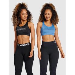 Damskie biustonosze sportowe Hummel TE Tola (x2). Czarne bielizna sportowa Hummel, xs, bez wzorów, z dżerseju. Za 191.00 zł.