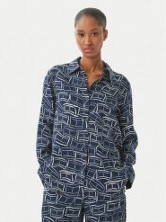 Tommy Hilfiger Koszula WW0WW44679 Granatowy Regular Fit. Niebieskie koszule TOMMY HILFIGER, bez wzorów, ze lnu, bez kołnierzyka, bez ramiączek. Za 489.99 zł.