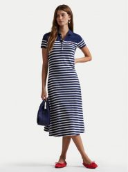 Polo Ralph Lauren Sukienka codzienna 211959122001 Granatowy Regular Fit. Niebieskie sukienki Polo Ralph Lauren, na co dzień, xs, bez wzorów, z bawełny, bez kołnierzyka, bez ramiączek, proste. Za 599.99 zł.