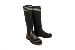RIEKER REMONTE D8680-01 black combination, kozaki damskie. Czarne kozaki Rieker Remonte, na zimę, bez obcasa, na obcasie, bez zapięcia. Za 389.90 zł.