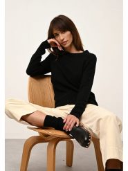 Just Cashmere Kaszmirowy sweter "Jane" w kolorze czarnym rozmiar: M. Czarne swetry Just Cashmere, m, bez wzorów, z kaszmiru, bez ramiączek. Za 220.12 zł.