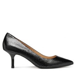Szpilki Geox. Czarne szpilki Geox, bez wzorów, bez obcasa, na szpilce, bez zapięcia. Za 589.99 zł.