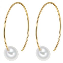 Valero Pearls Kolczyki wiszące z perłą srebro wysokiej próby Perła hodowlana słodkowodna żółte złoto 1 ct Damski. Żółte kolczyki Valero Pearls, z perłą, pozłacane. Za 258.99 zł.