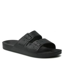 Klapki Freedom Moses. Czarne klapki Freedom Moses, bez wzorów, bez obcasa. Za 299.99 zł.