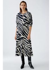 Oui Sukienka w kolorze kremowo-czarnym rozmiar: 42. Brązowe sukienki Oui, bez wzorów, z wiskozy, bez kołnierzyka, bez ramiączek, midi. Za 157.35 zł.