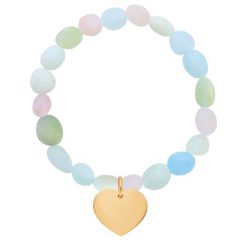 Bransoletka Meteoryt z pozłacanym sercem. Żółte bransoletki Lilou, z morganitem, pozłacane. Za 208.00 zł.