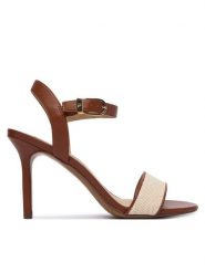 LAUREN RALPH LAUREN Sandały 802P10643003 Brązowy. Brązowe sandały Lauren Ralph Lauren, bez wzorów, ze skóry, bez obcasa, na szpilce, bez zapięcia. Za 689.99 zł.